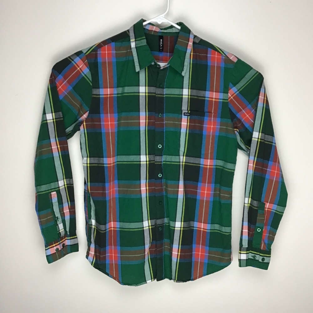 RVCA Multicolor Plaid Button Down Shirt